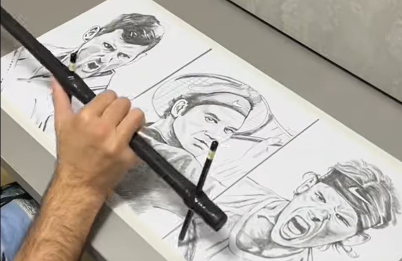 Eduardi Tsokolakyan, Novak Đoković, Rafael Nadal, Roger Federer, portret