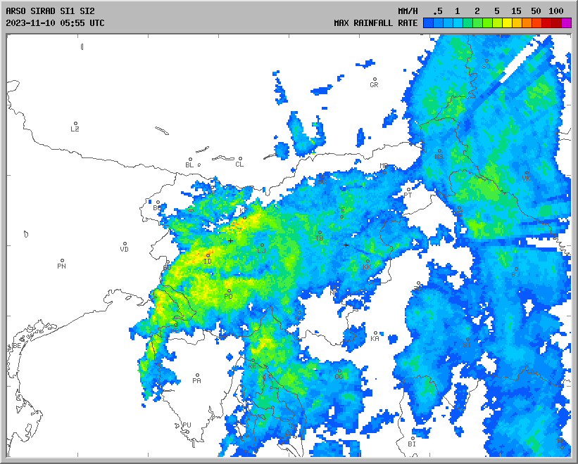 Radarska slika padavin