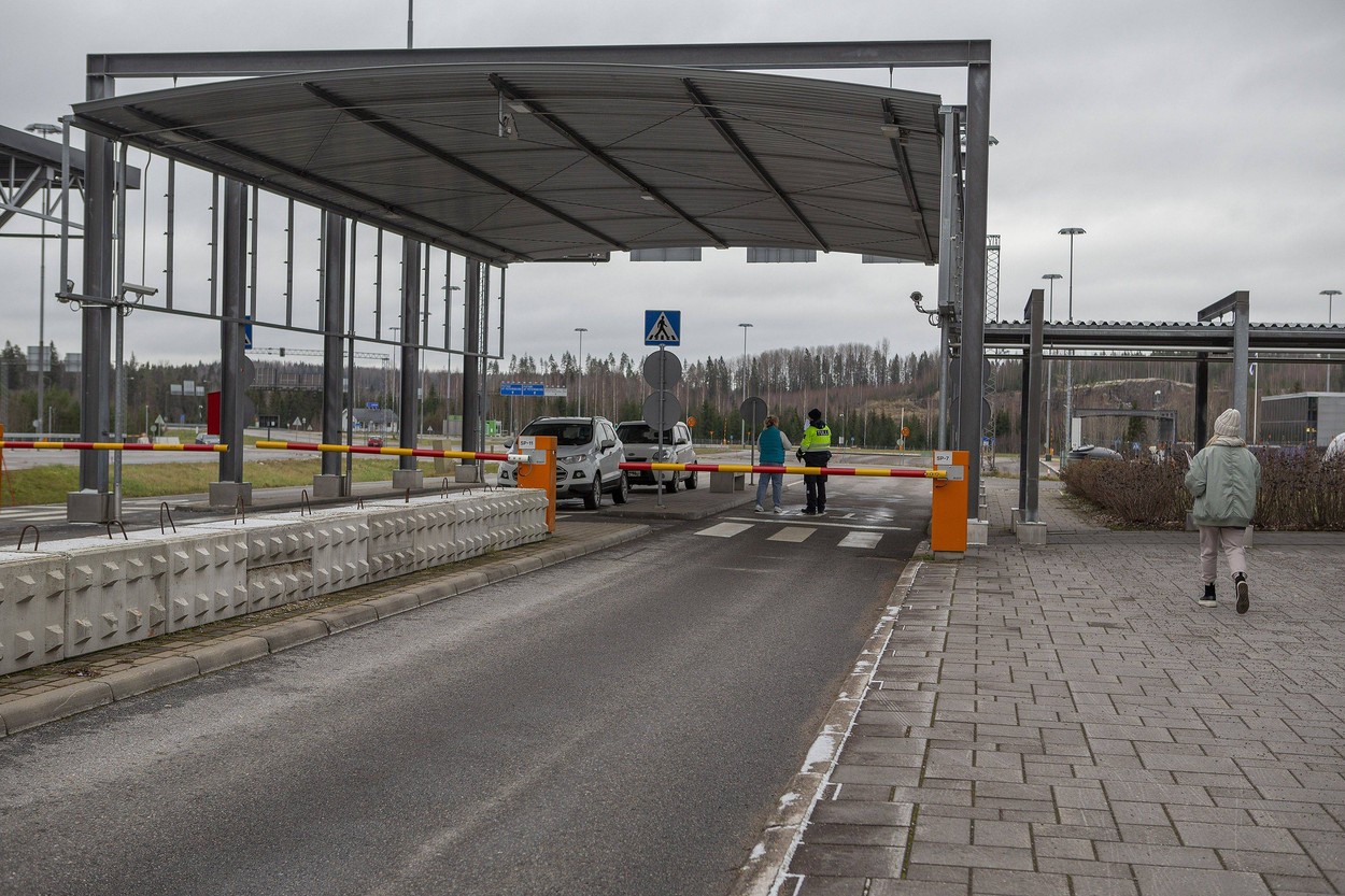 Cars at the border between Russia and Finland at the Nuijamaa border check point in Lappeenranta, Finland, on November 1