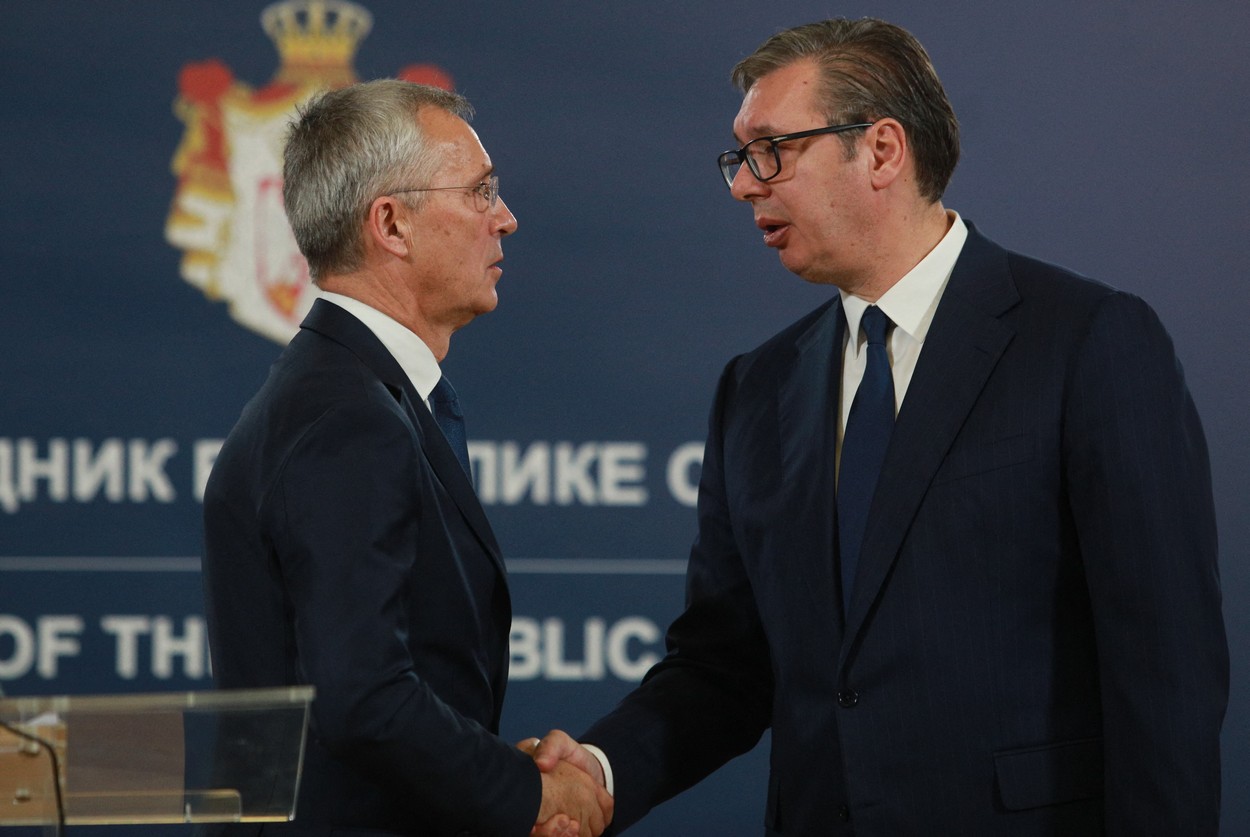 Jens Stoltenberg in Aleksandar Vučić