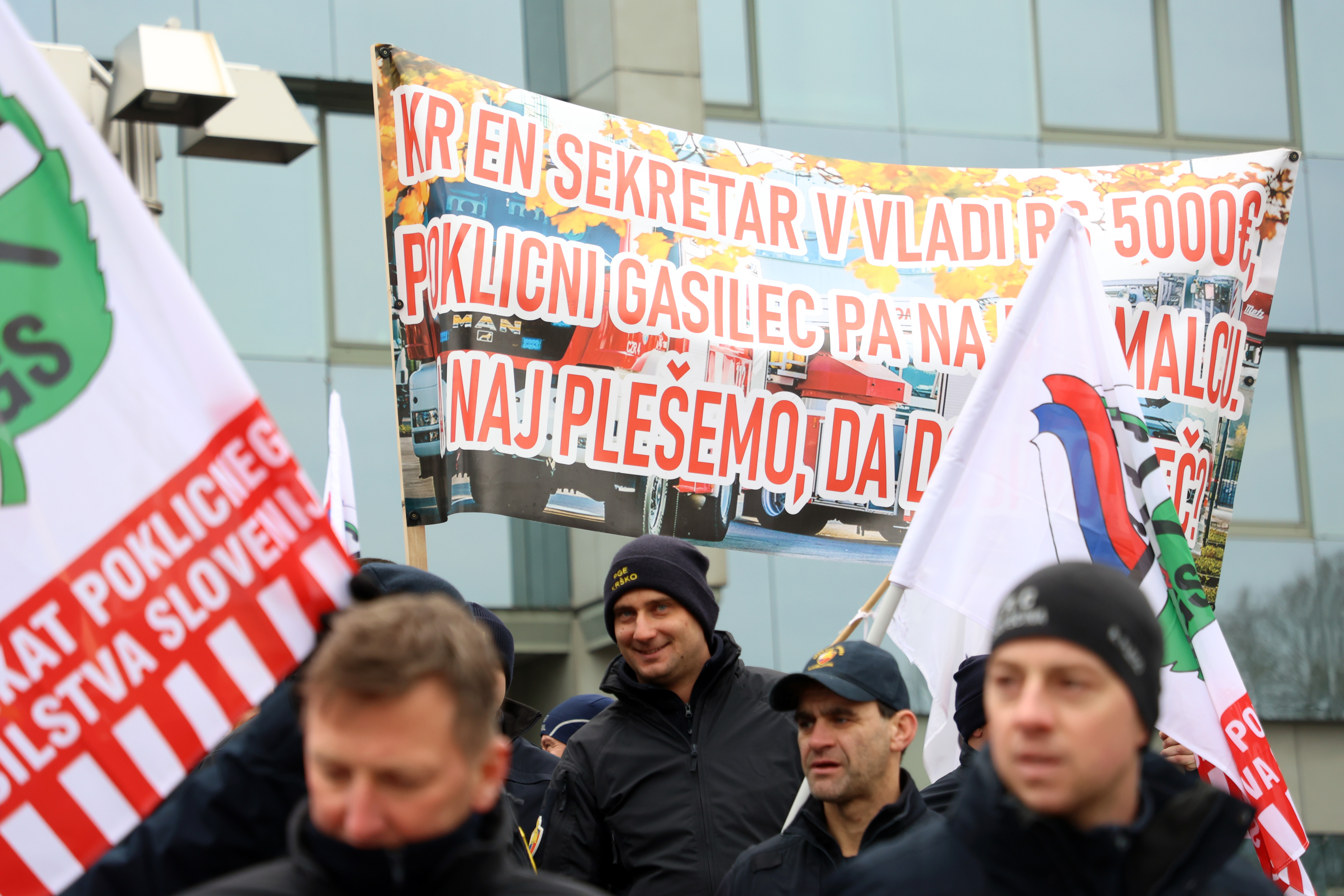 Protest poklicnih gasilcev (Foto: Borut Živulovič/BOBO)