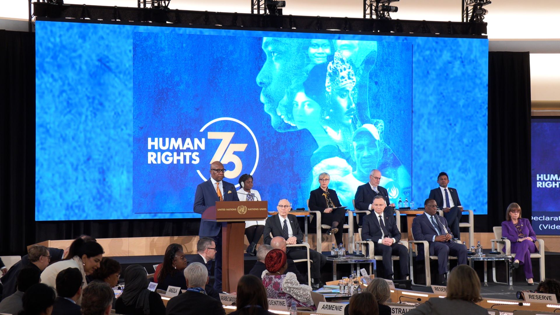 Predsednica Republike Slovenije Nataša Pirc Musar se je danes udeležila slovesnega dogodka ob 75. obletnici sprejetja Splošne deklaracije človekovih pravic v Ženevi