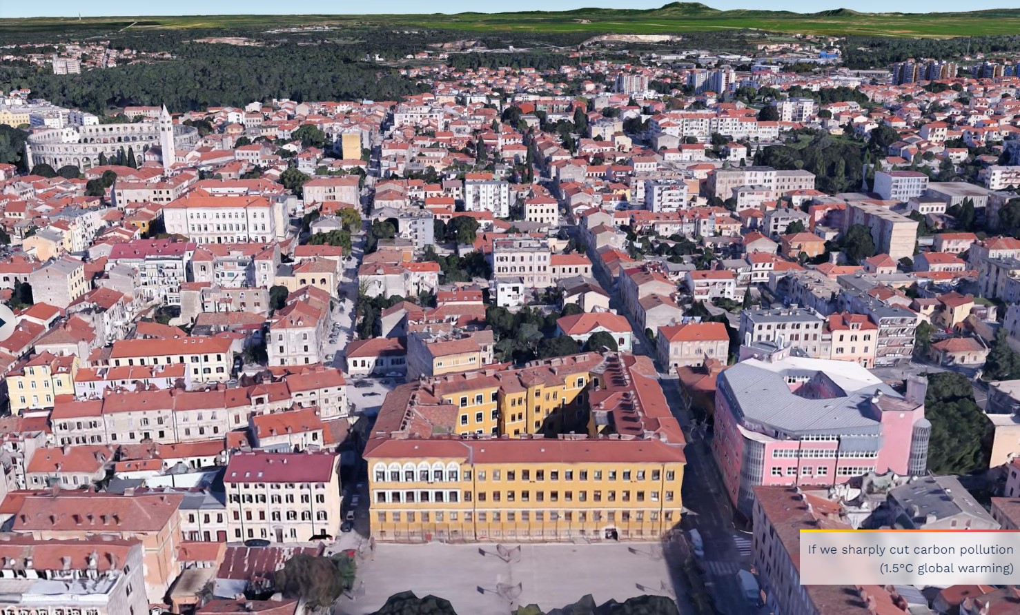 Pula, globalno segrevanje, klimatske spremembe, Hrvaška, Jadransko morje, dvig gladine