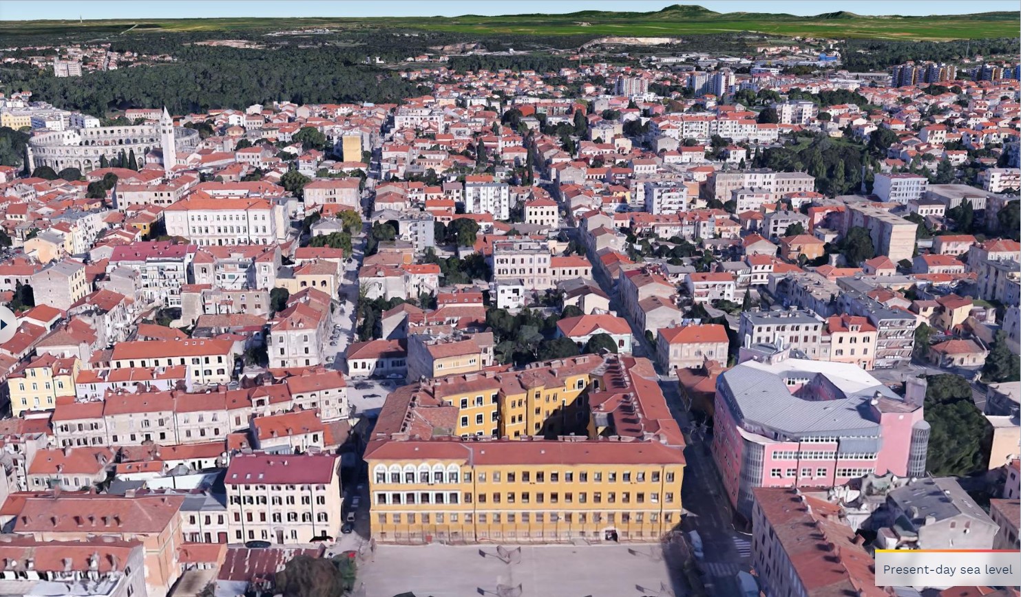 Pula, globalno segrevanje, klimatske spremembe, Hrvaška, Jadransko morje, dvig gladine