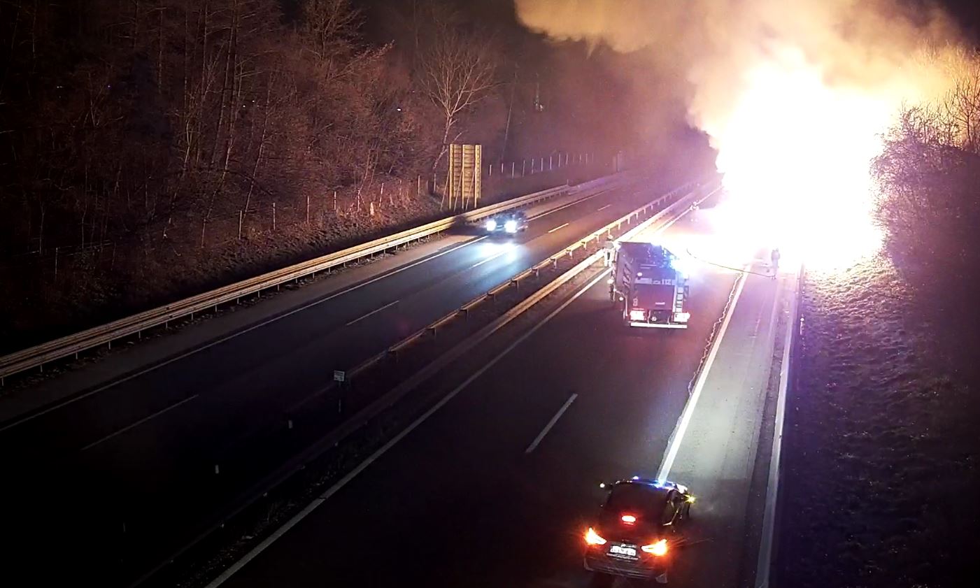 na štajerski avtocesti zagorel tovornjak