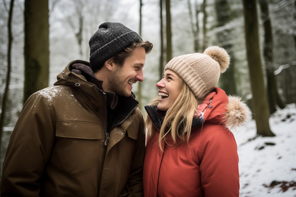 moški in ženska, fant in punca, zima, ljubezen