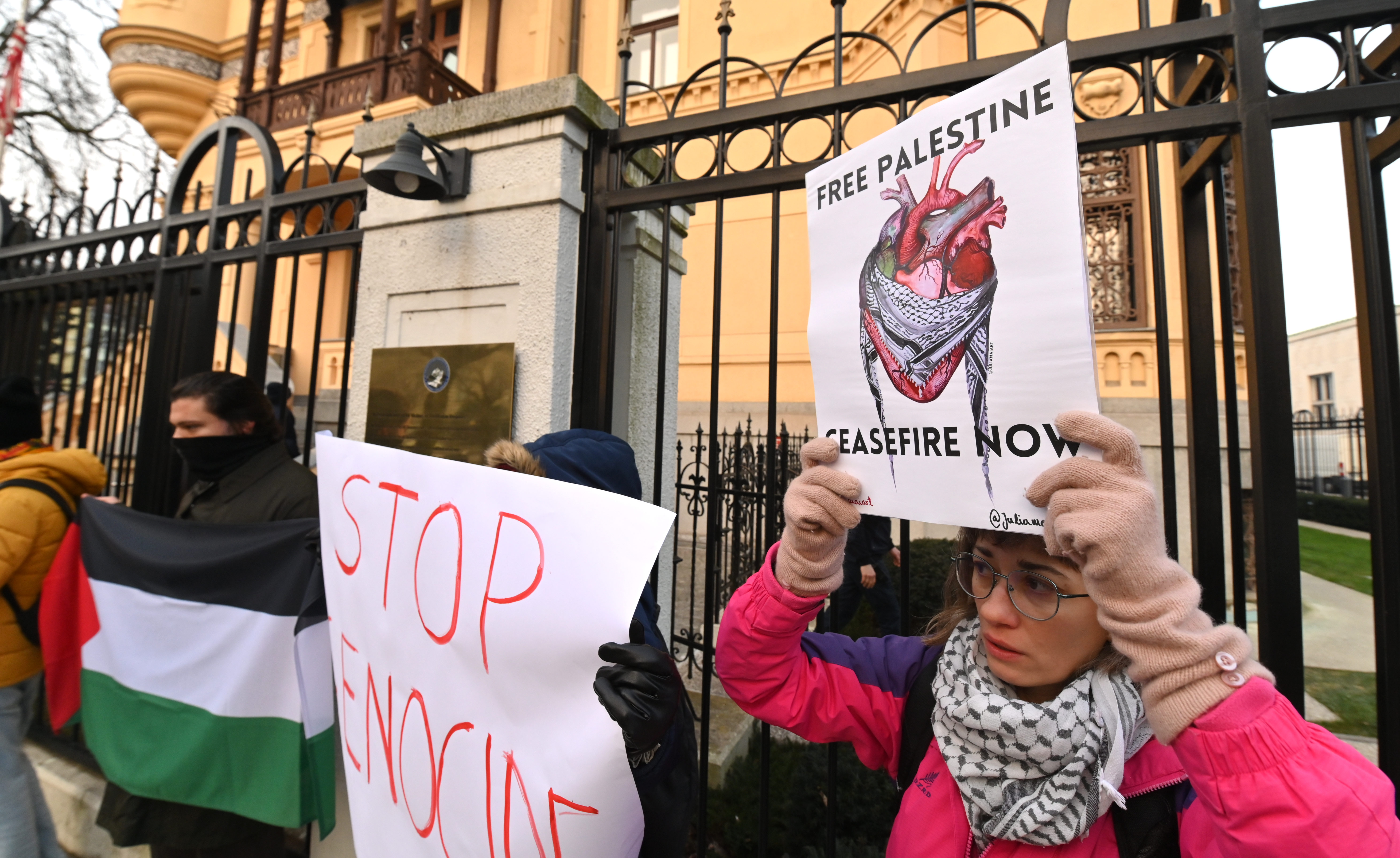 protest, veleposlaništvo ZDA, izrael, gaza, vojna