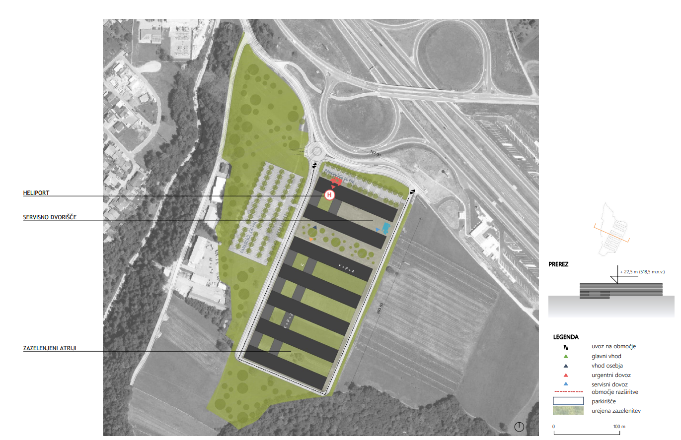 Regijska bolnišnica, Gorenjska, načrt