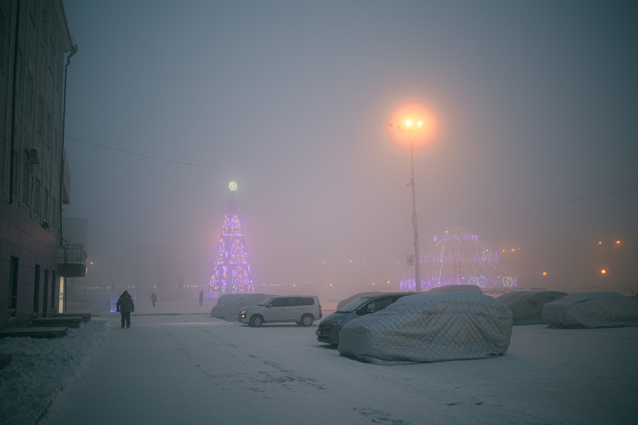 Jakutsk, Rusija, sneg, mraz