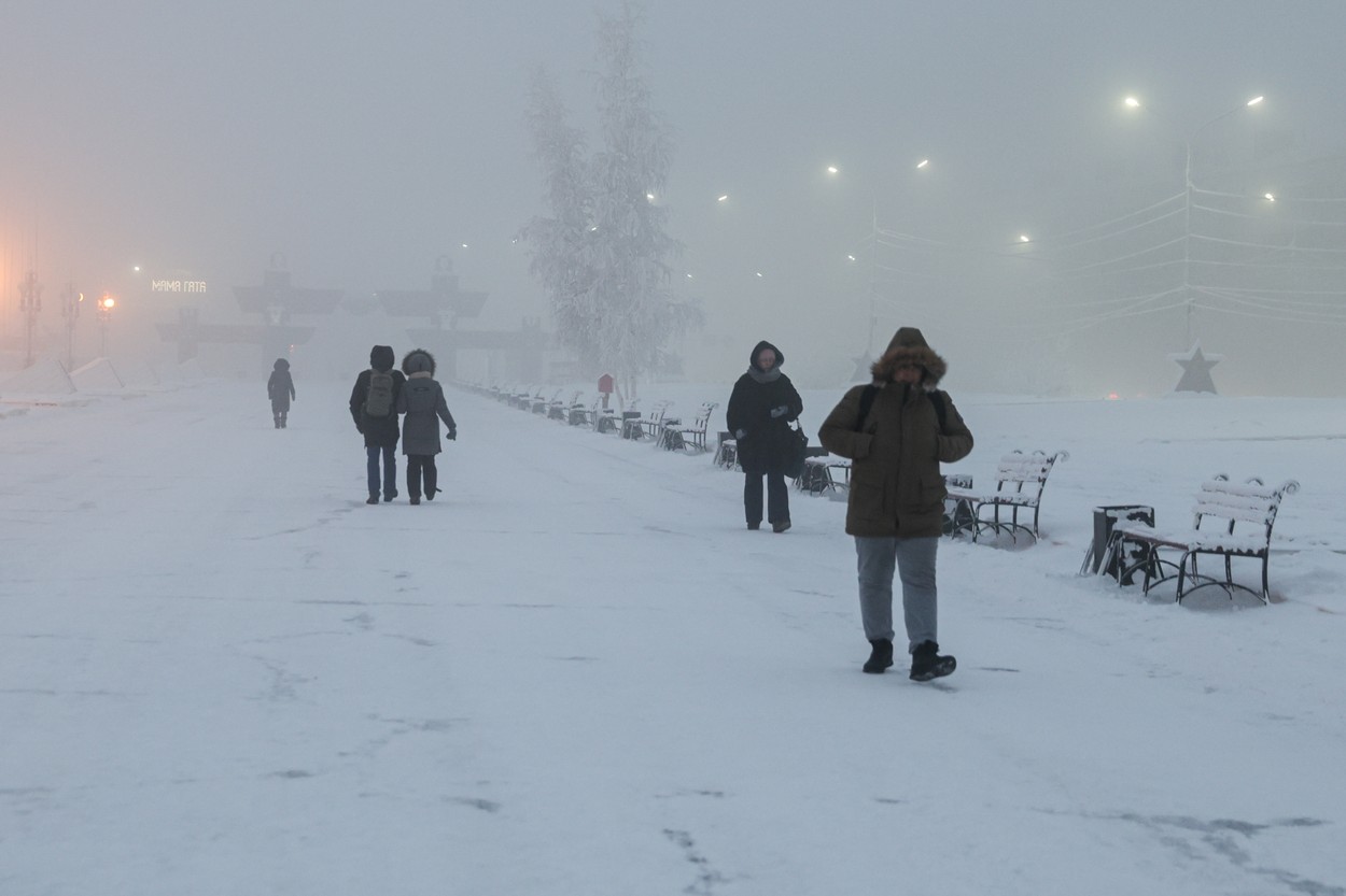 Jakutsk, Rusija, sneg, mraz