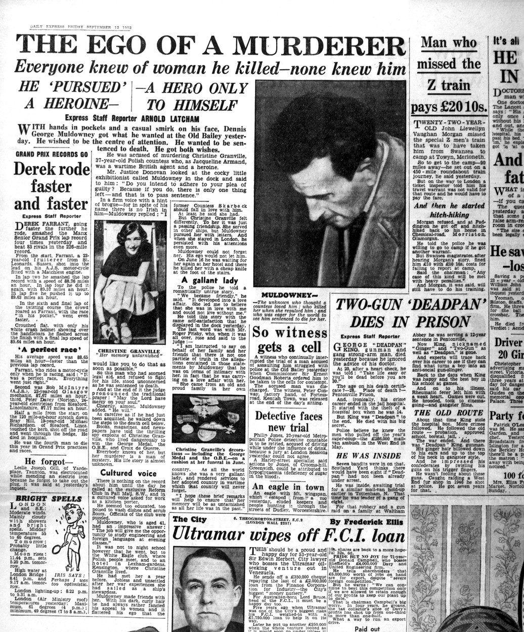 Članek o umoru Christine Granville včasniku Daily Experes - "Vsi so jo poznali, njega nihče" (Foto: PROFIMEDIA)