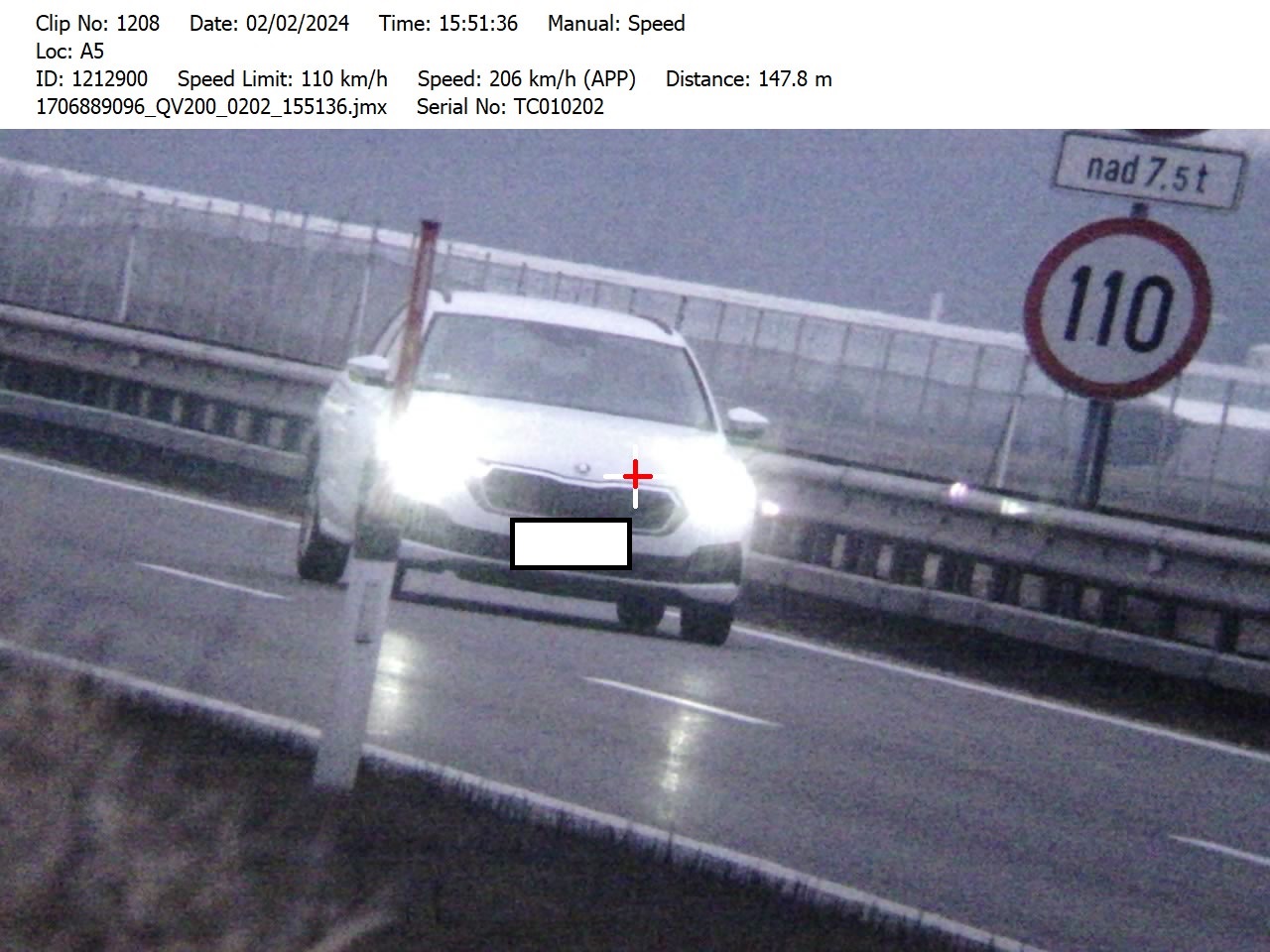 radar ujel prehitrega voznika