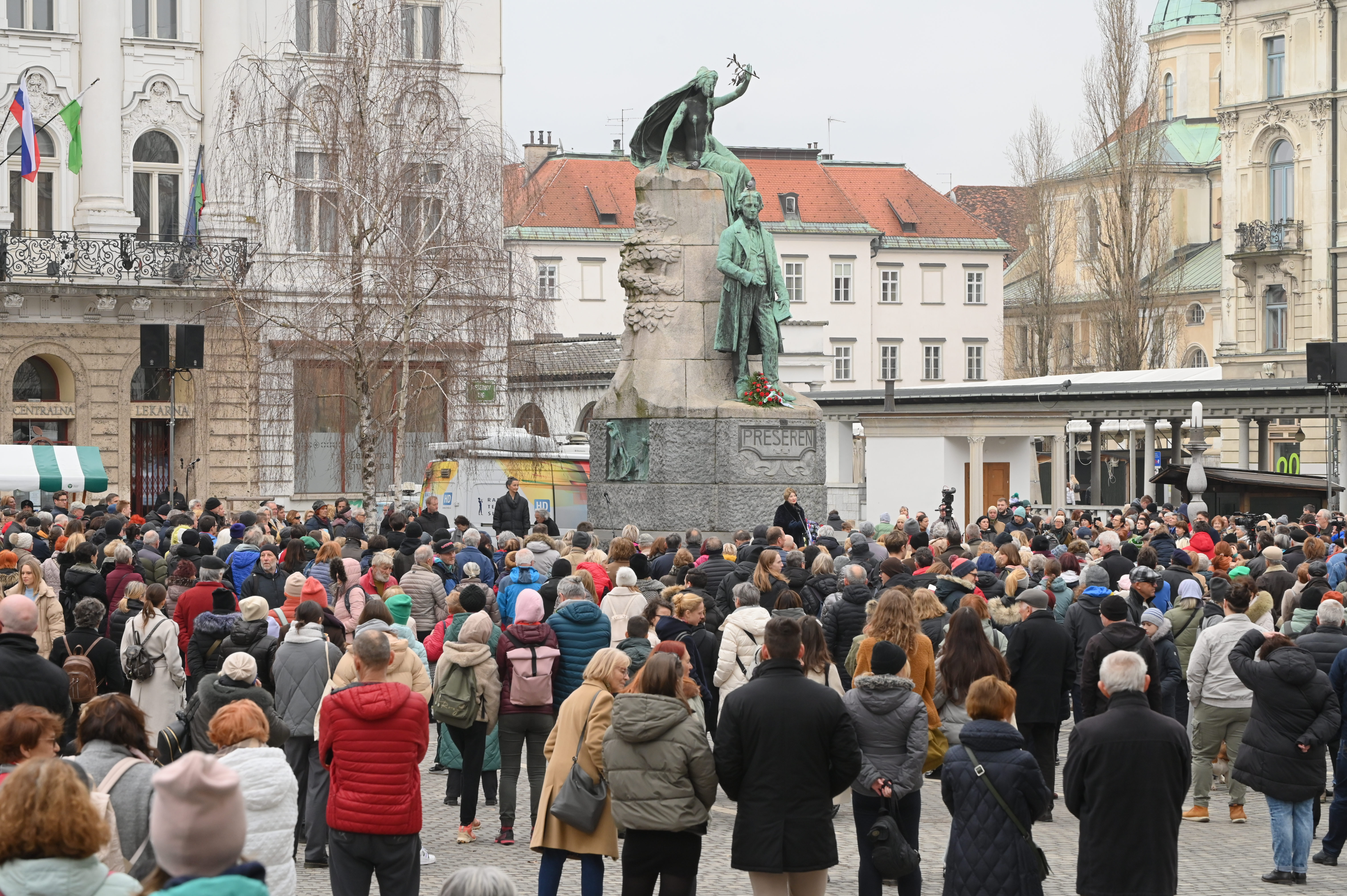 Združenje dramskih umetnikov Slovenije je pripravilo 38. tradicionalni recital Prešernove poezije. (Foto: Žiga Živulović jr./BOBO)