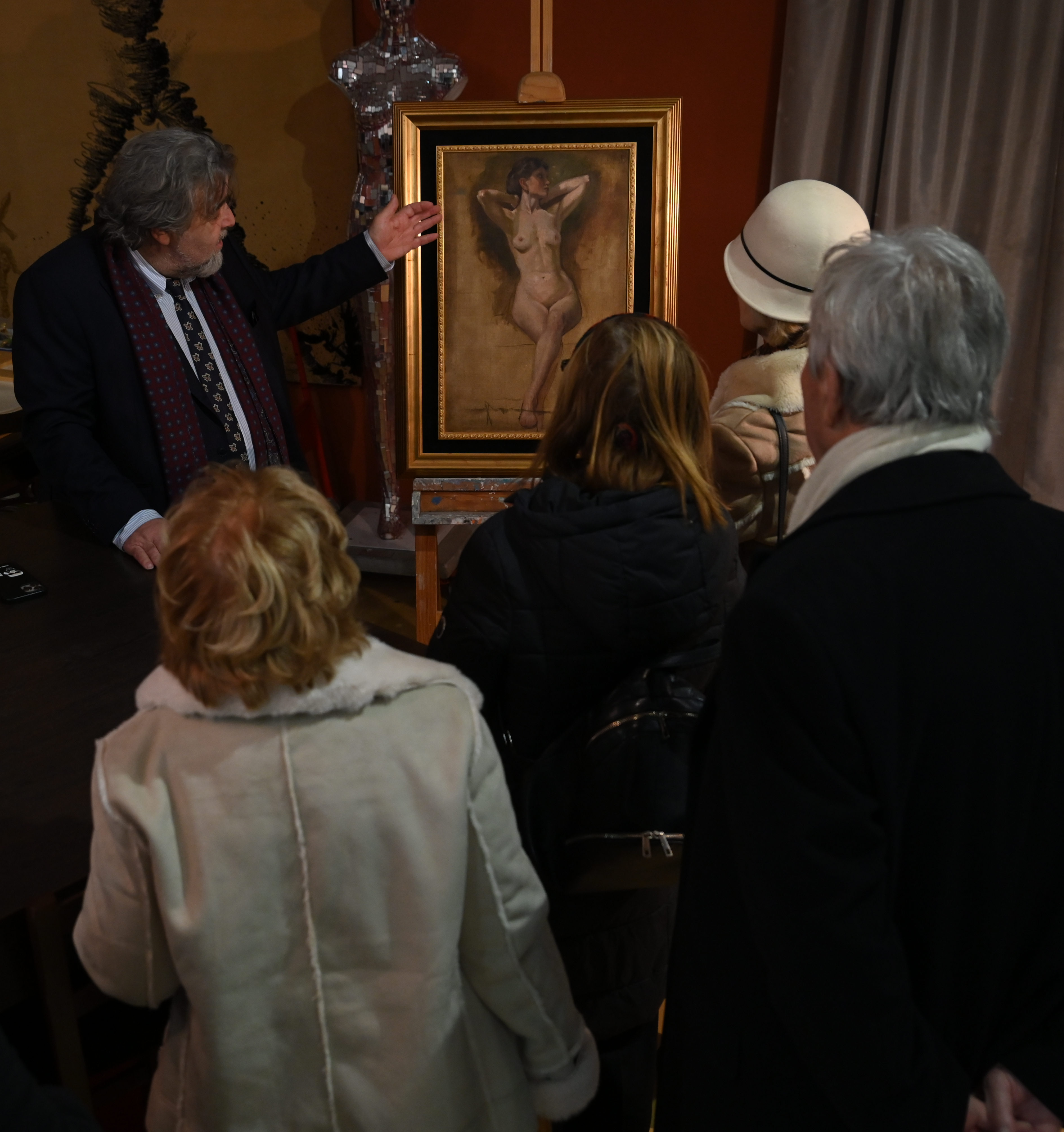 Ogled nedavno najdenega dela slikarke Ivane Kobilca Galerija Kos (Foto: Žiga Živulović jr./Bobo)