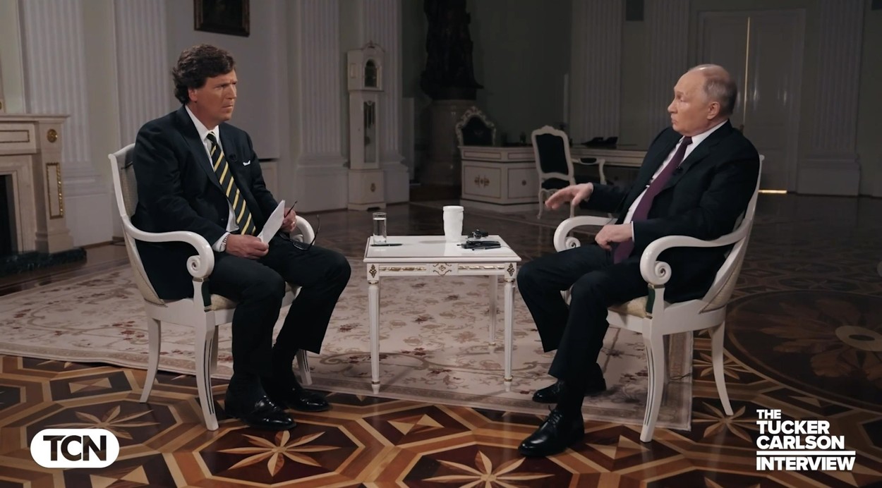 Tucker Carlson in Vladimir Putin