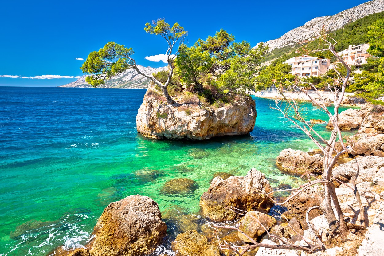 Punta Rata, Brela, makarska riviera, Hrvaška, Dalmacija, Jadransko morje