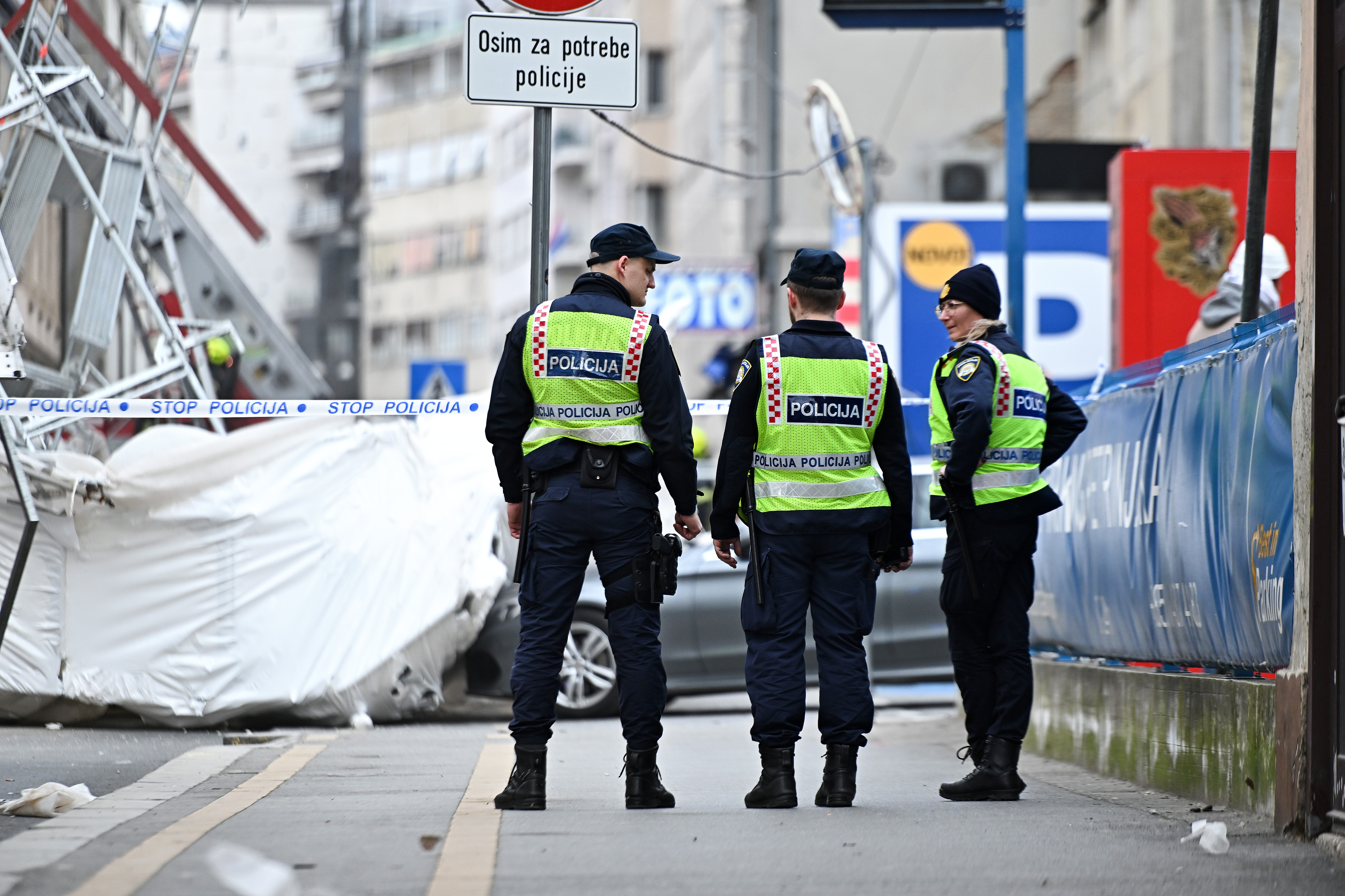 V Zagrebu se je podrl gradbeni oder (Foto: Neva Žganec/PIXSELL/BOBO)