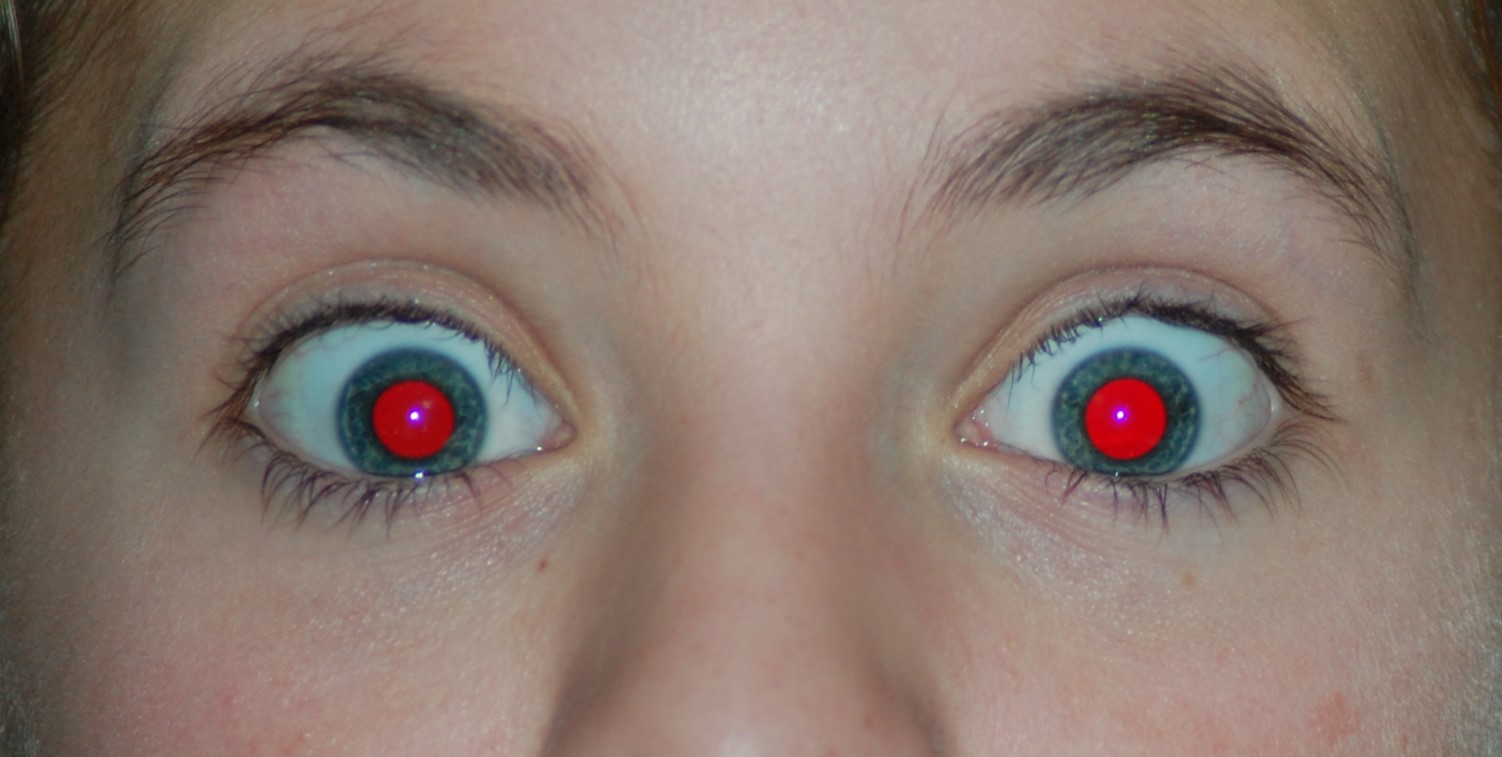 redeče oči, odsev, fotografija