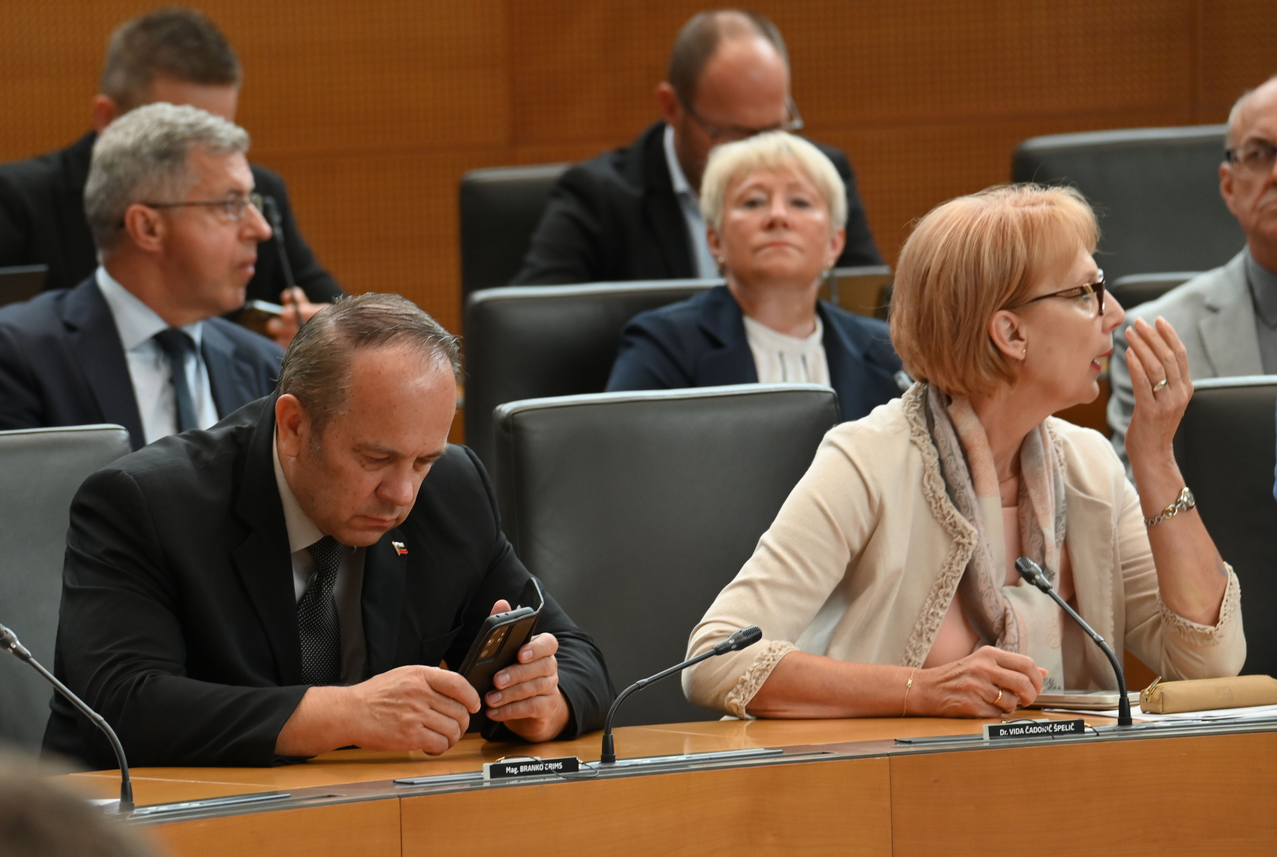 Poslanka NSi Vida Čadonič Špelič in poslanec SDS Branko Grims