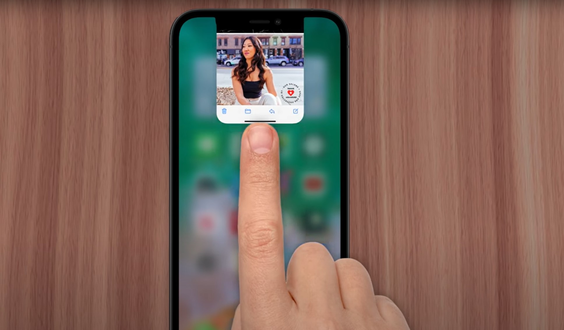 zapiranje aplikacije, swip, iPhone