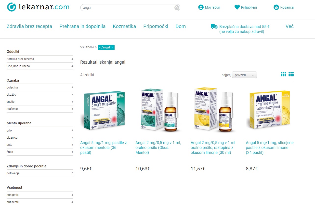 Foto: lekarnar.com/posnetek zaslona