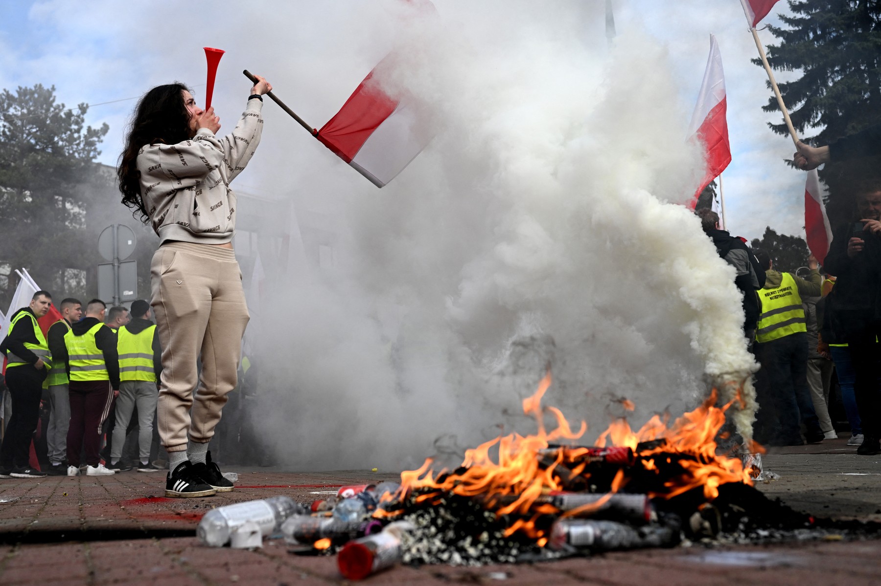 protest poljskih kmetov v Varšavi