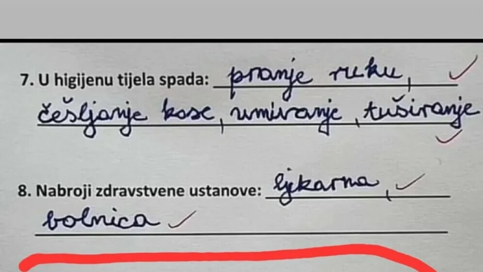 odgovor na testu, hrvaška, osnovnošolec, zdravnik