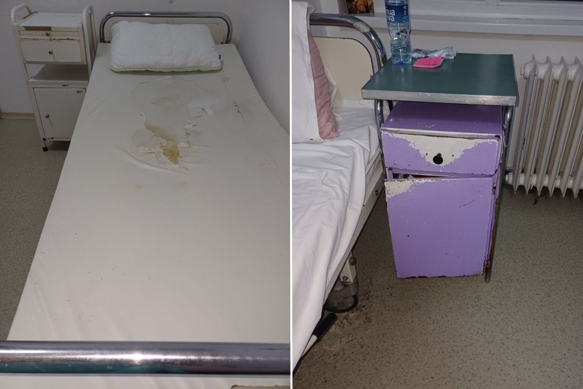 Postelja in nočna omarica