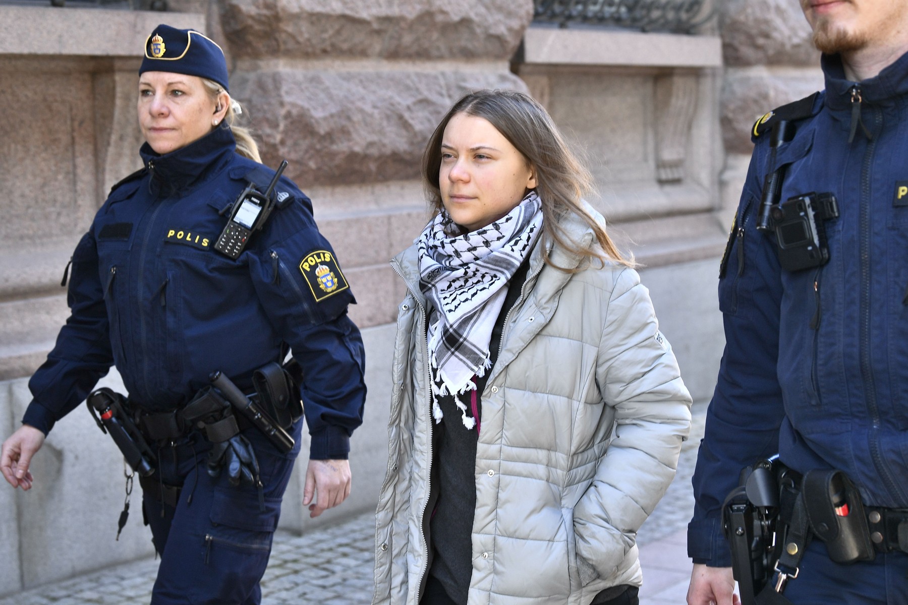 Greta Thunberg, policija,