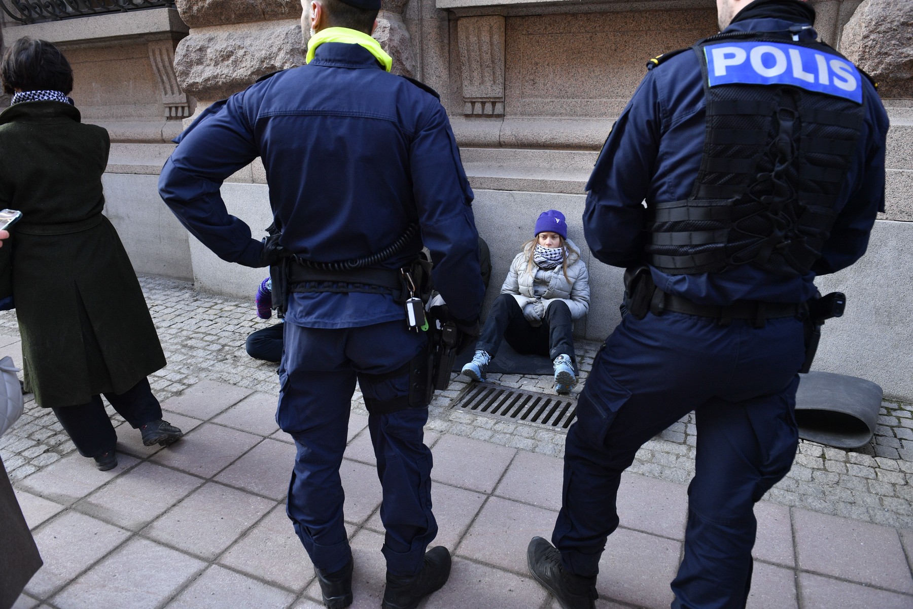 Greta Thunberg, policija