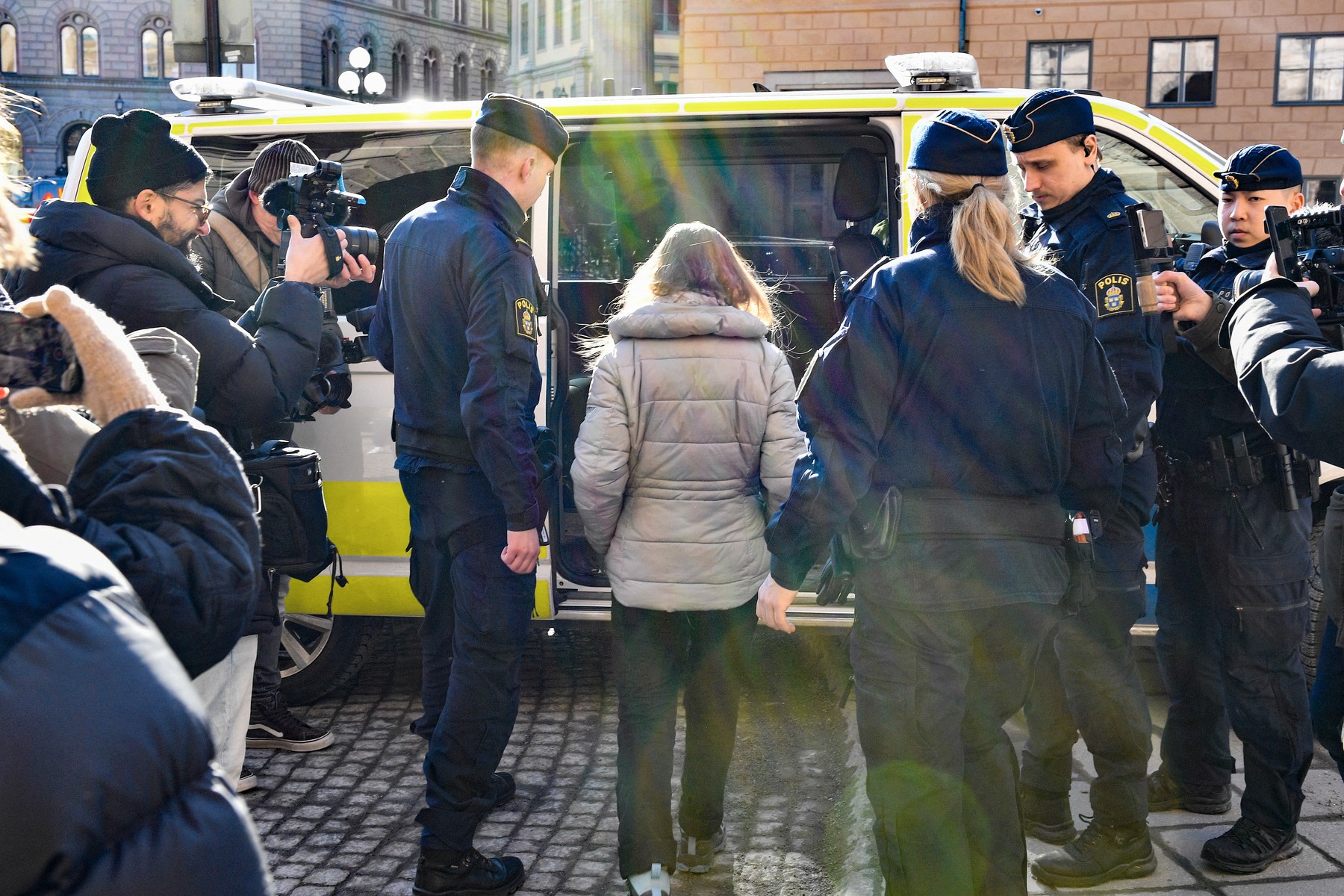 Greta Thunberg, policija