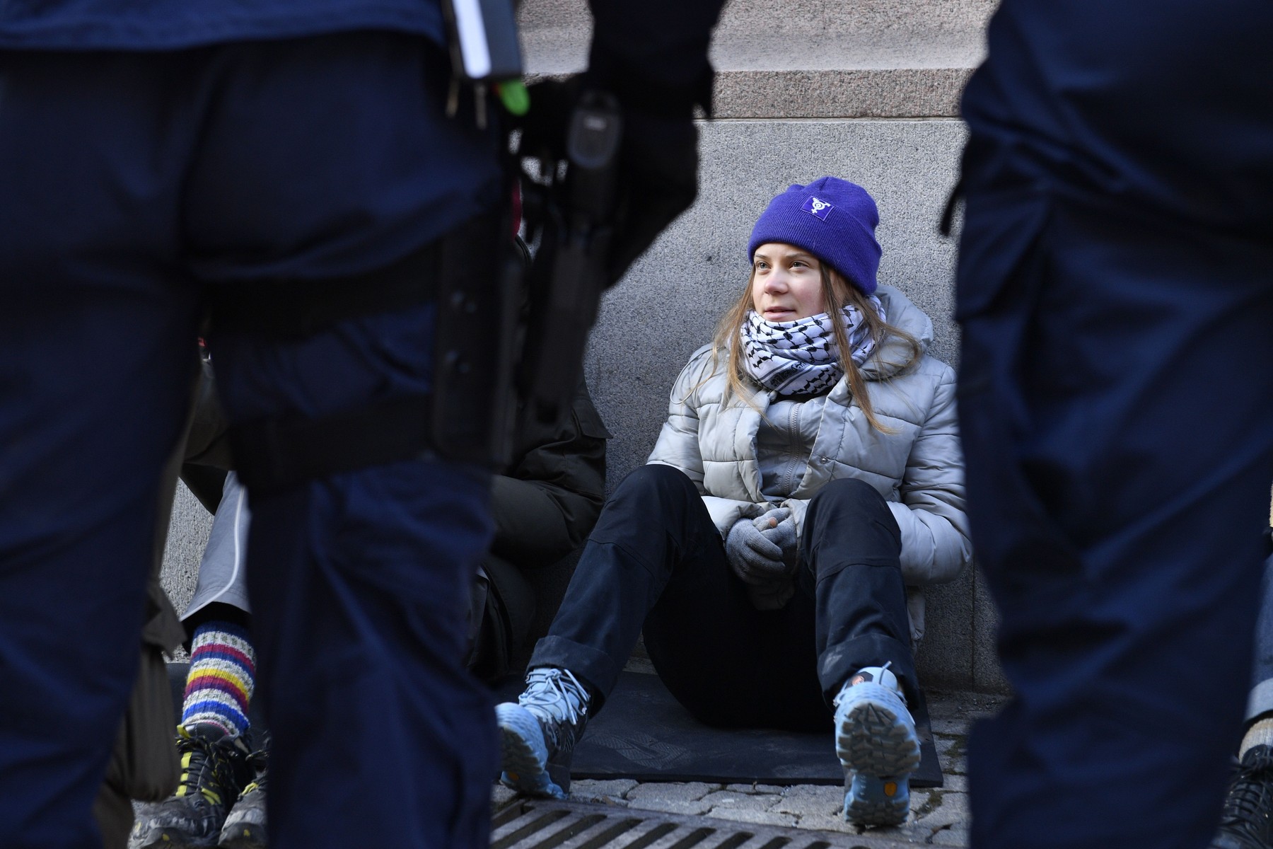 Greta Thunberg, policija