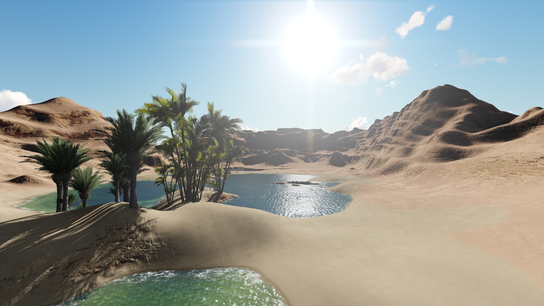 oaza, puščava, vročina