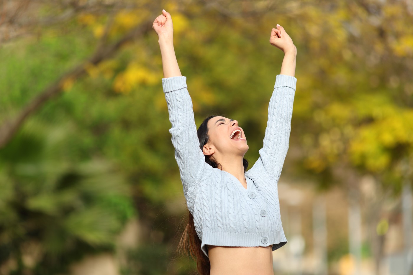 ženska, sreča, veselje