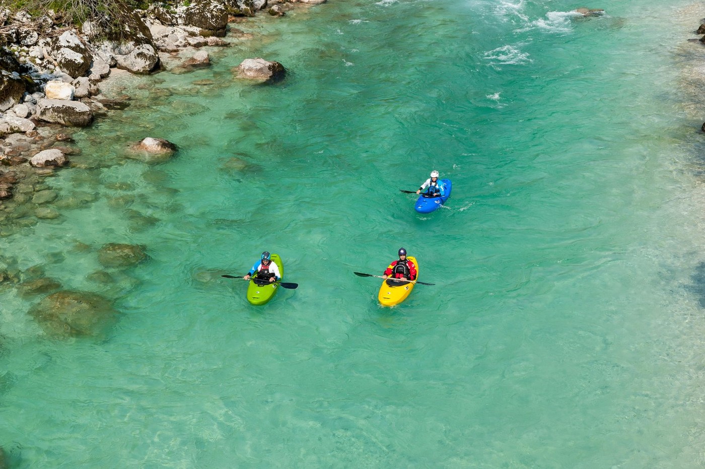 Soča, reka, poletje, kajak, veslanje, turizem,