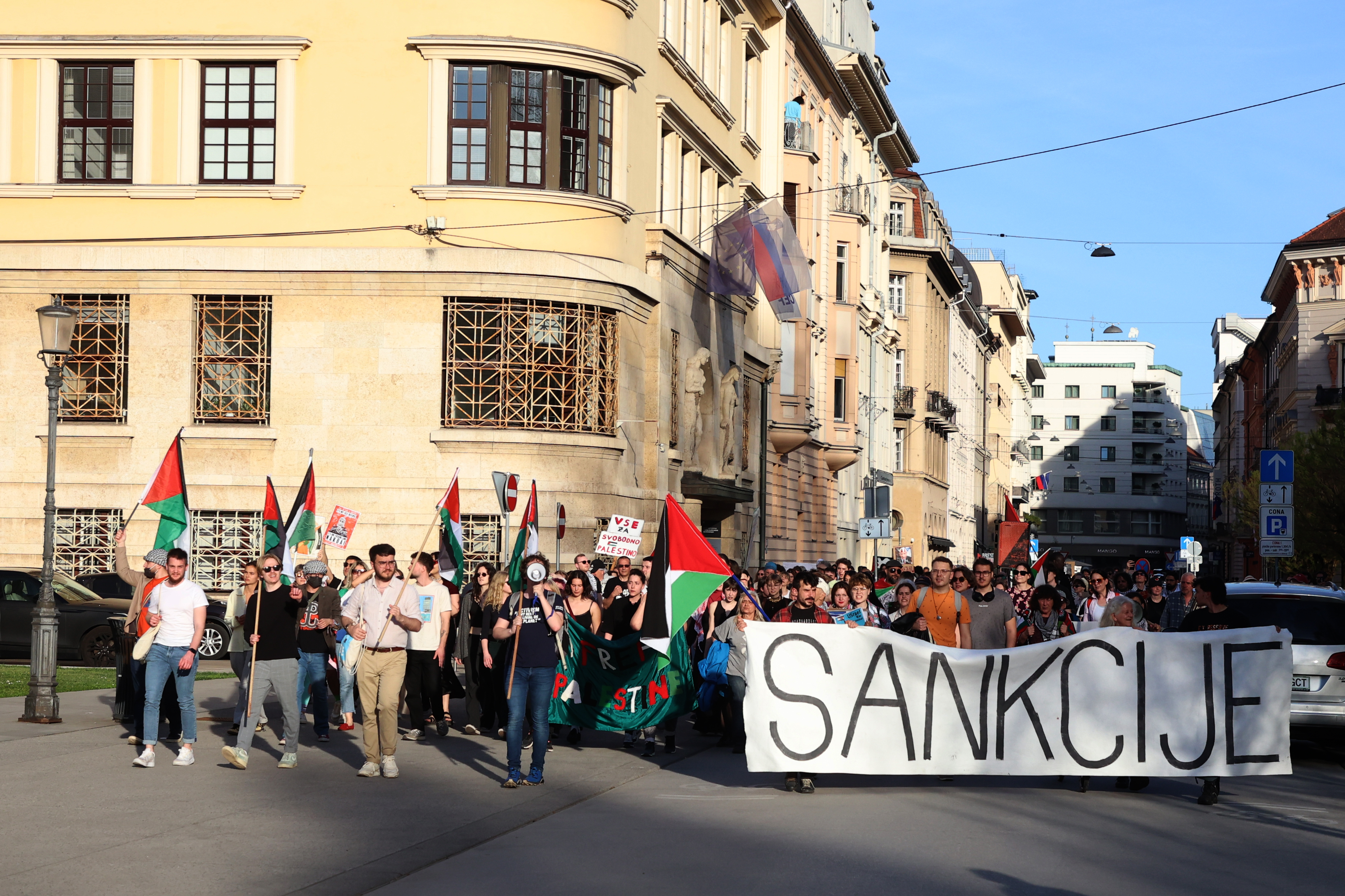 Protest v podporo Palestini v Ljubljani
