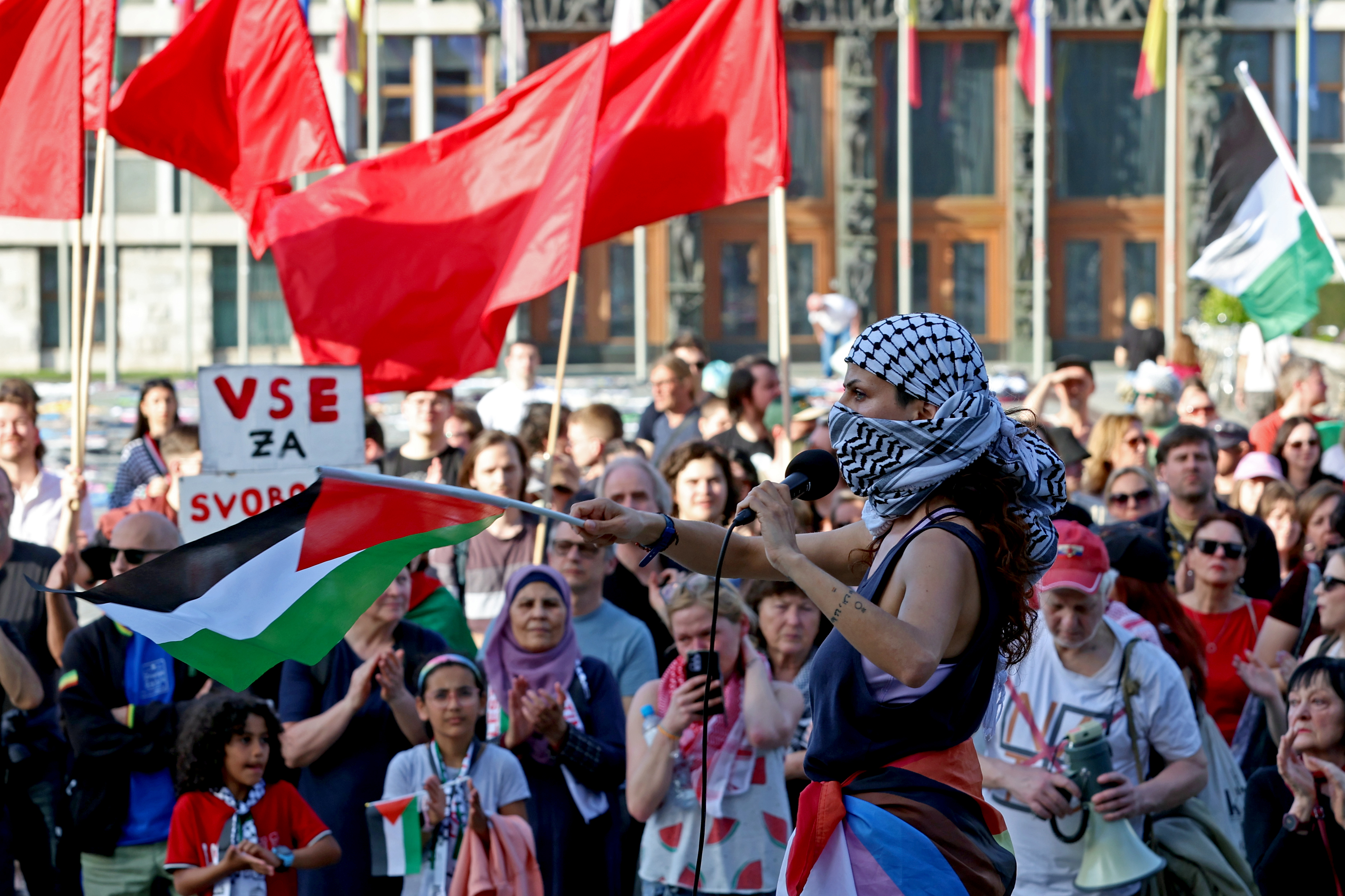 Protest v podporo Palestini v Ljubljani