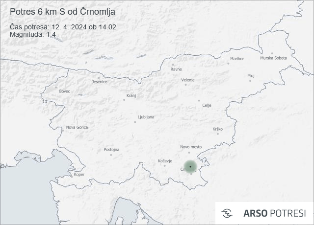 potres v okolici Črnomlja