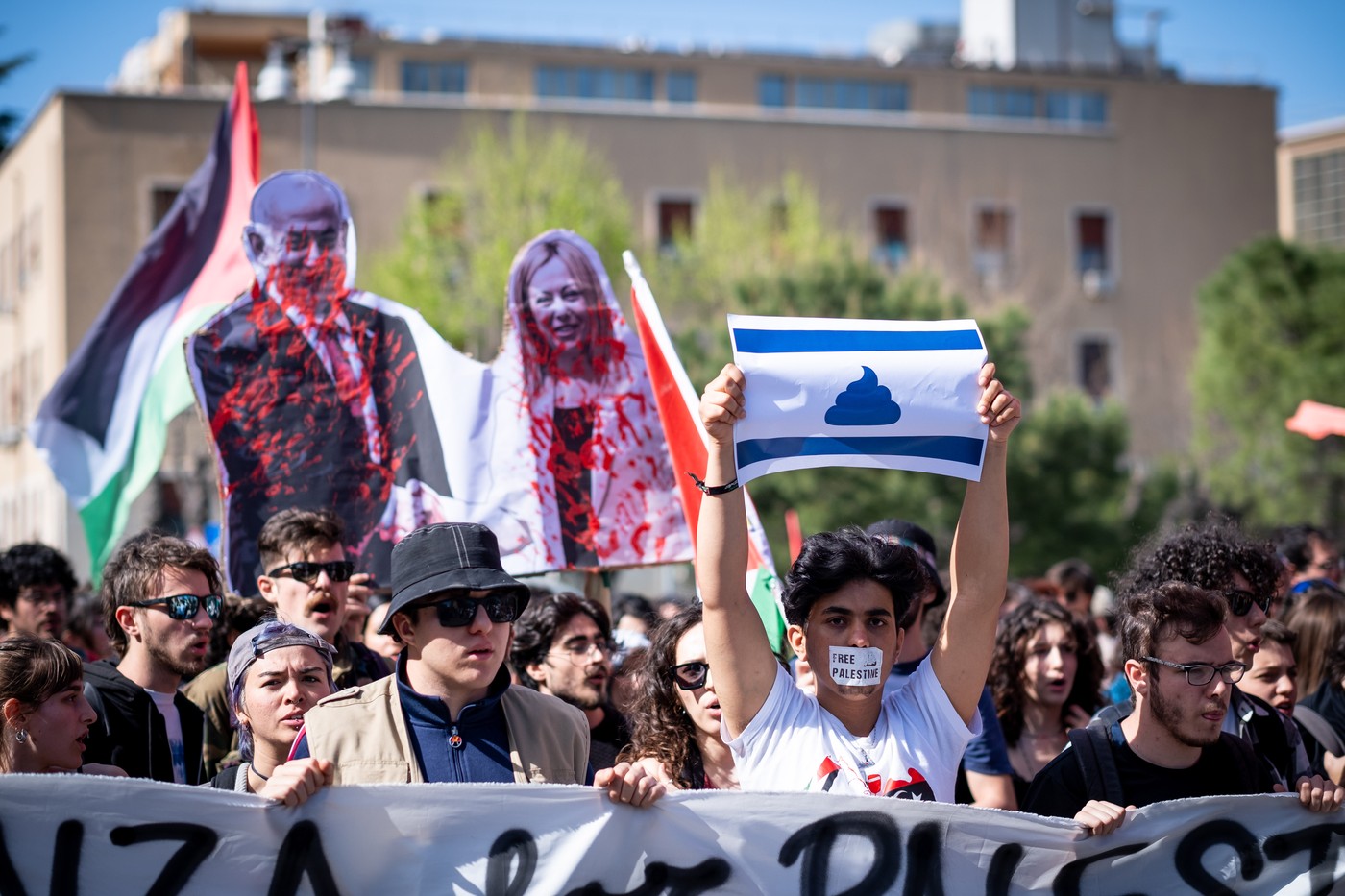 protest, palestina, italija, študenti