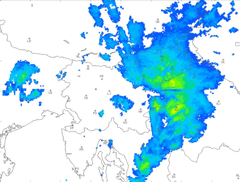 Radarska slika padavin