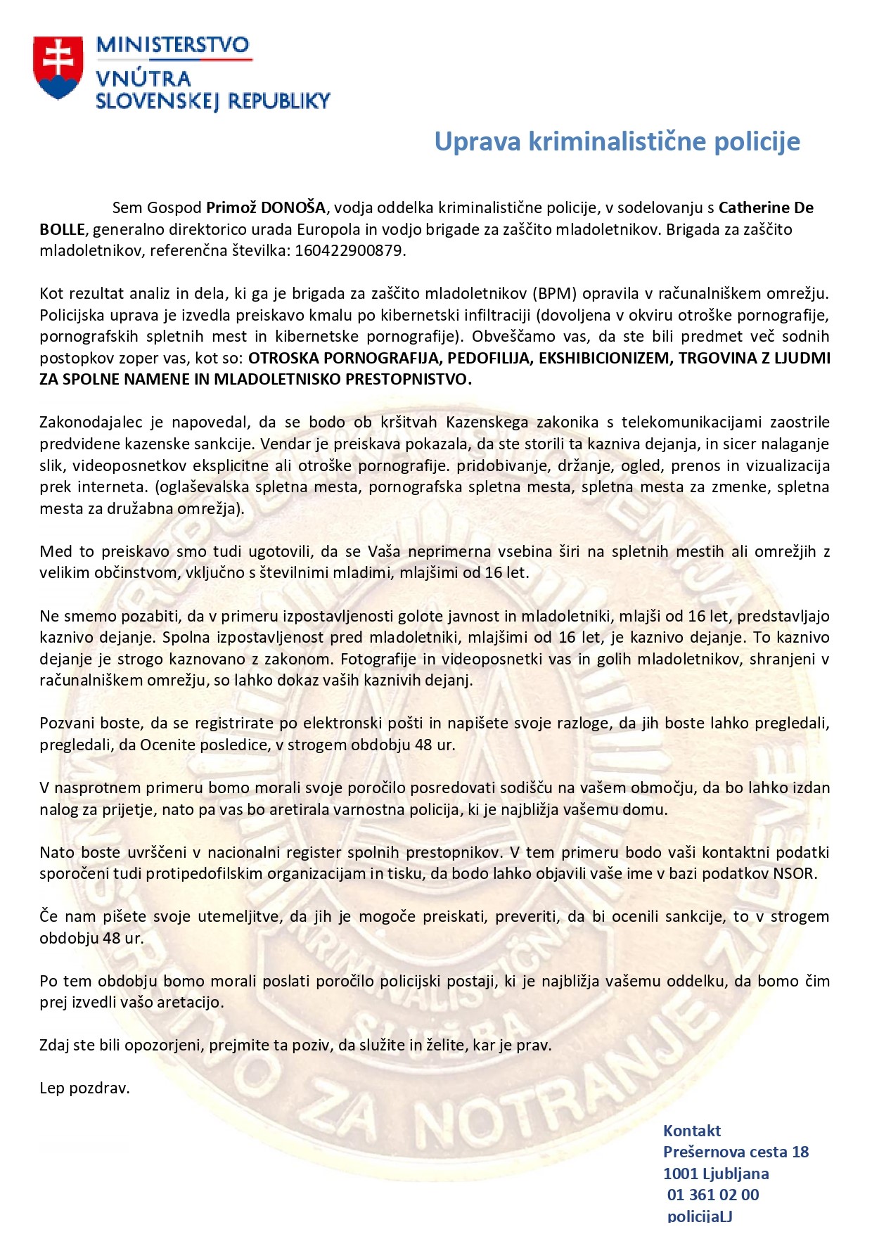 policija opozarja na prevare