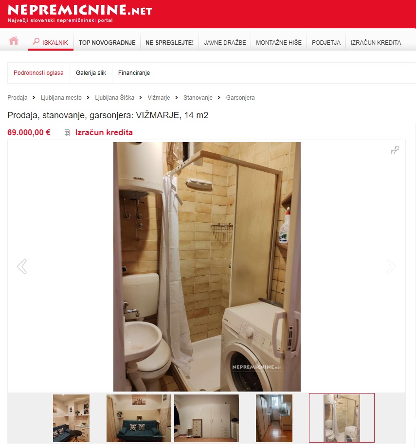 Prodaja garsonjere Vižmarje