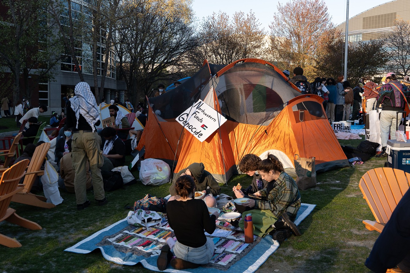 Pro-Palestine Protest in Northeastern University, Boston, USA - 25 Apr 2024