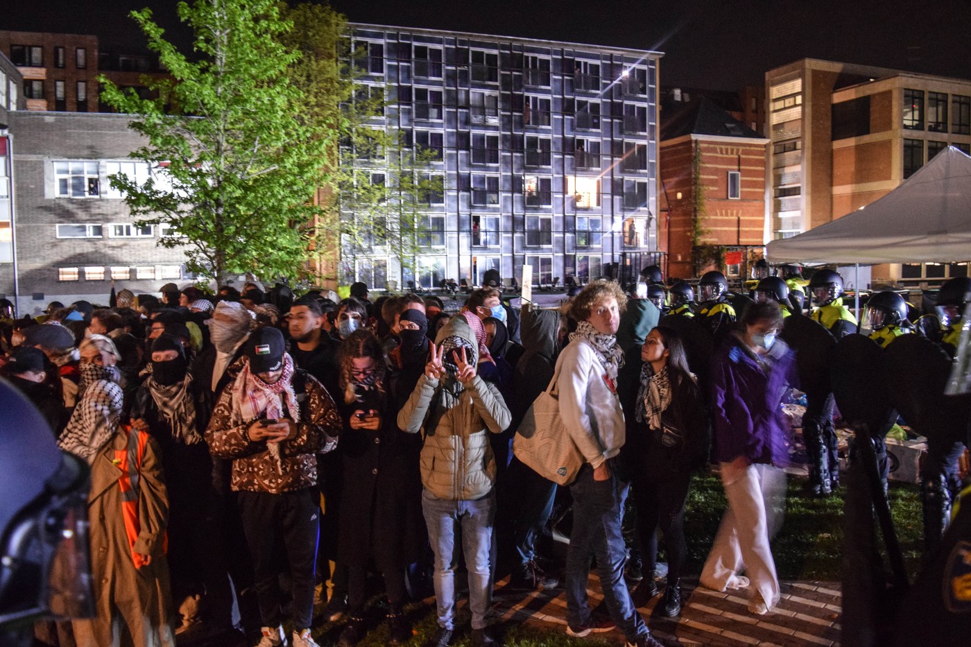 Propalestinski protest v Amsterdamu
