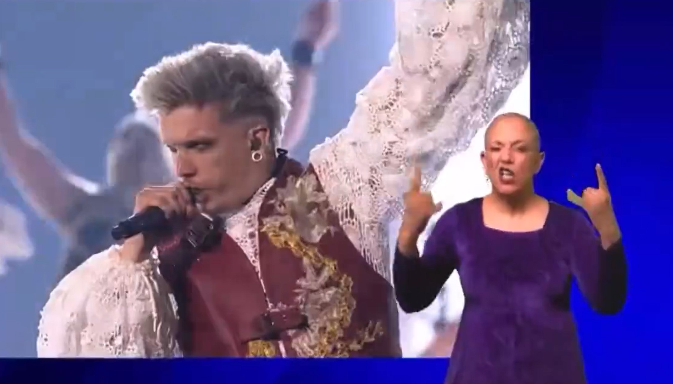 Clare Edwards, tolmačka, BBC, znakovni jezik, Baby Lasagna, Evrovizija