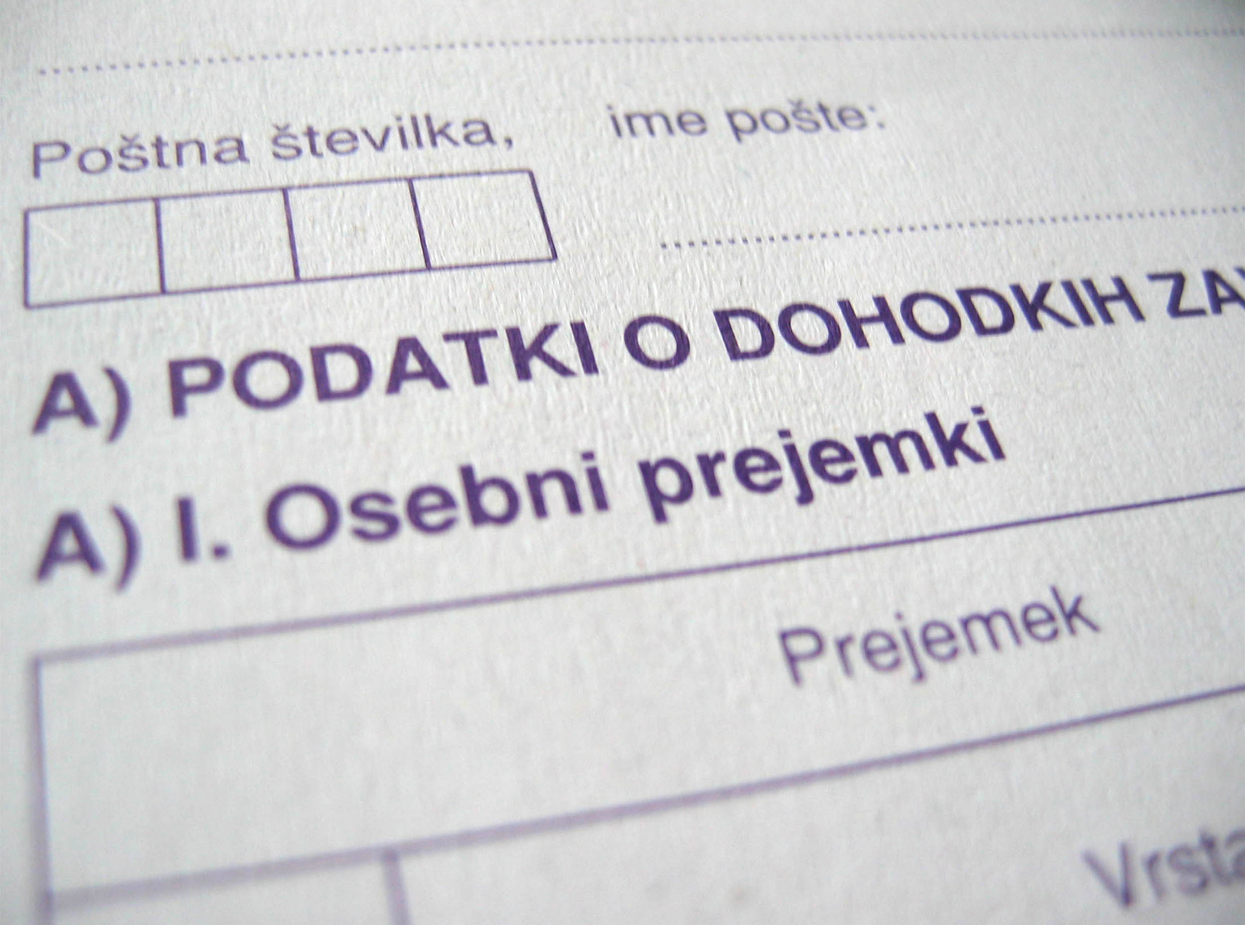 dohodnina, obrazec, izplačilo