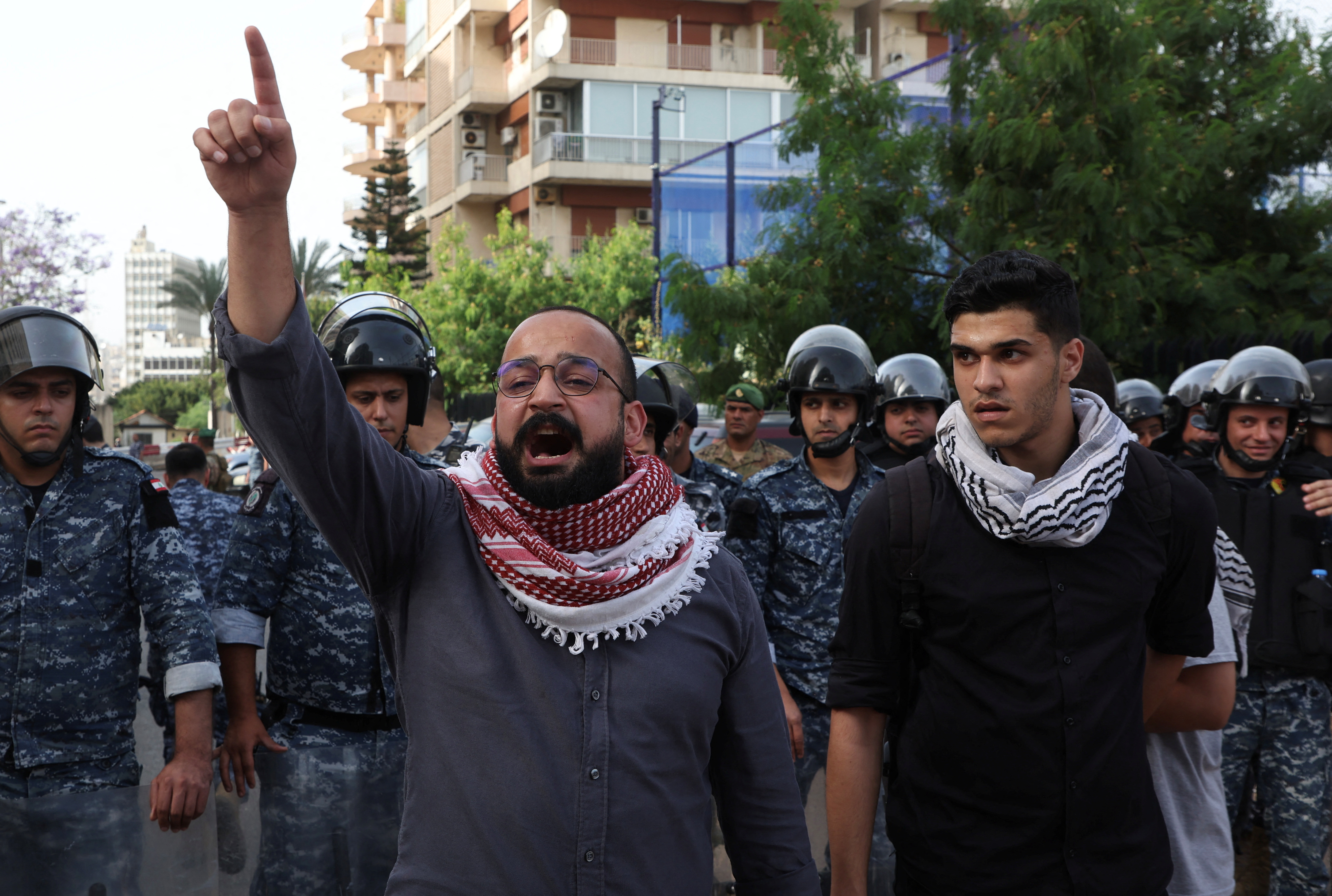 Protesti v podporo Palestini v Bejrutu (Foto: Mohamed Azakir/REUTERS)