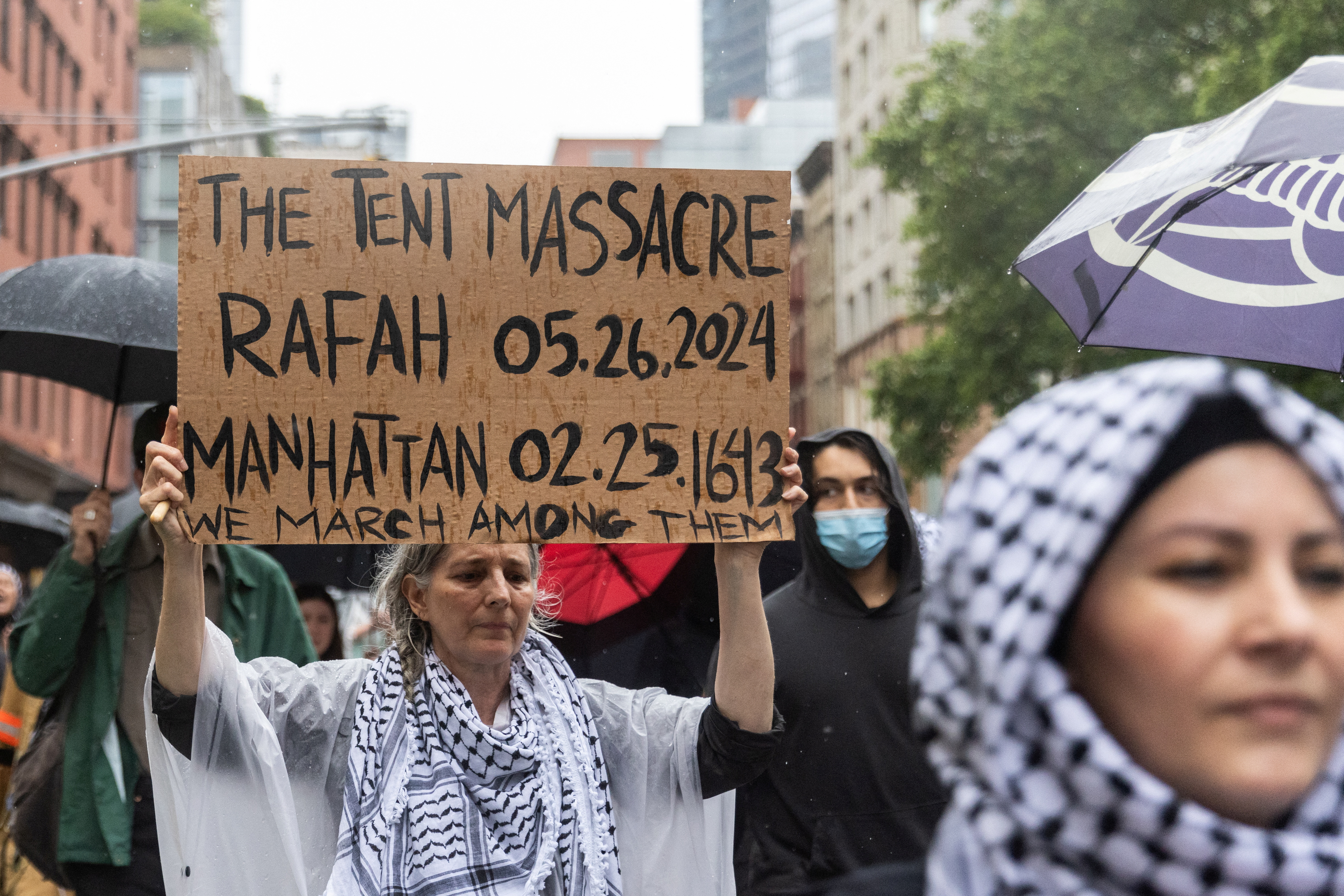 Protesti v podporo Palestini v New Yorku (Foto: Jeenah Moon/REUTERS)
