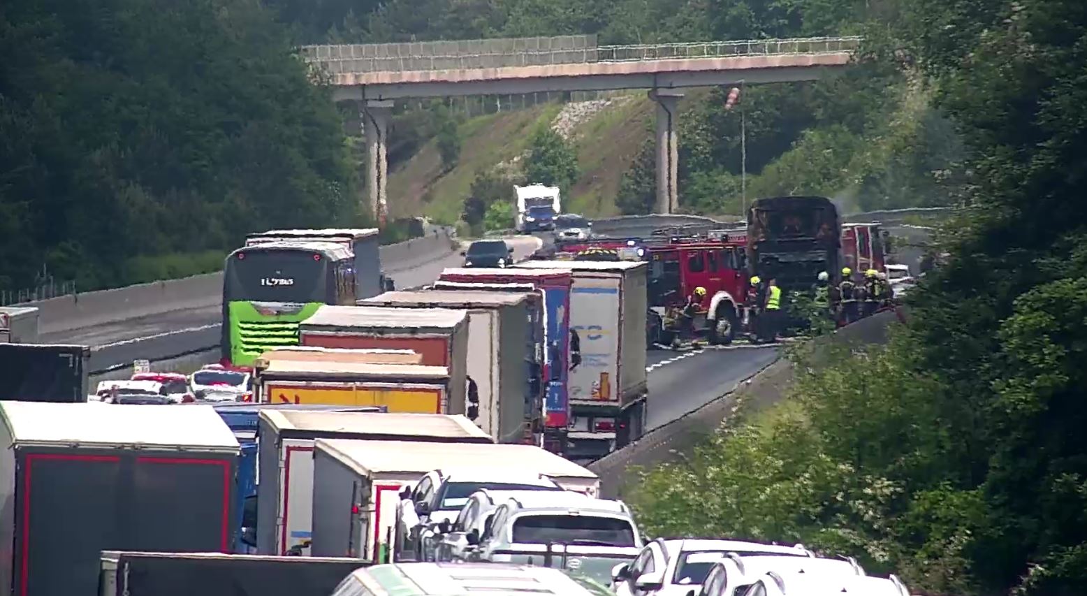 promet, goreče vozilo, primorska avtocesta