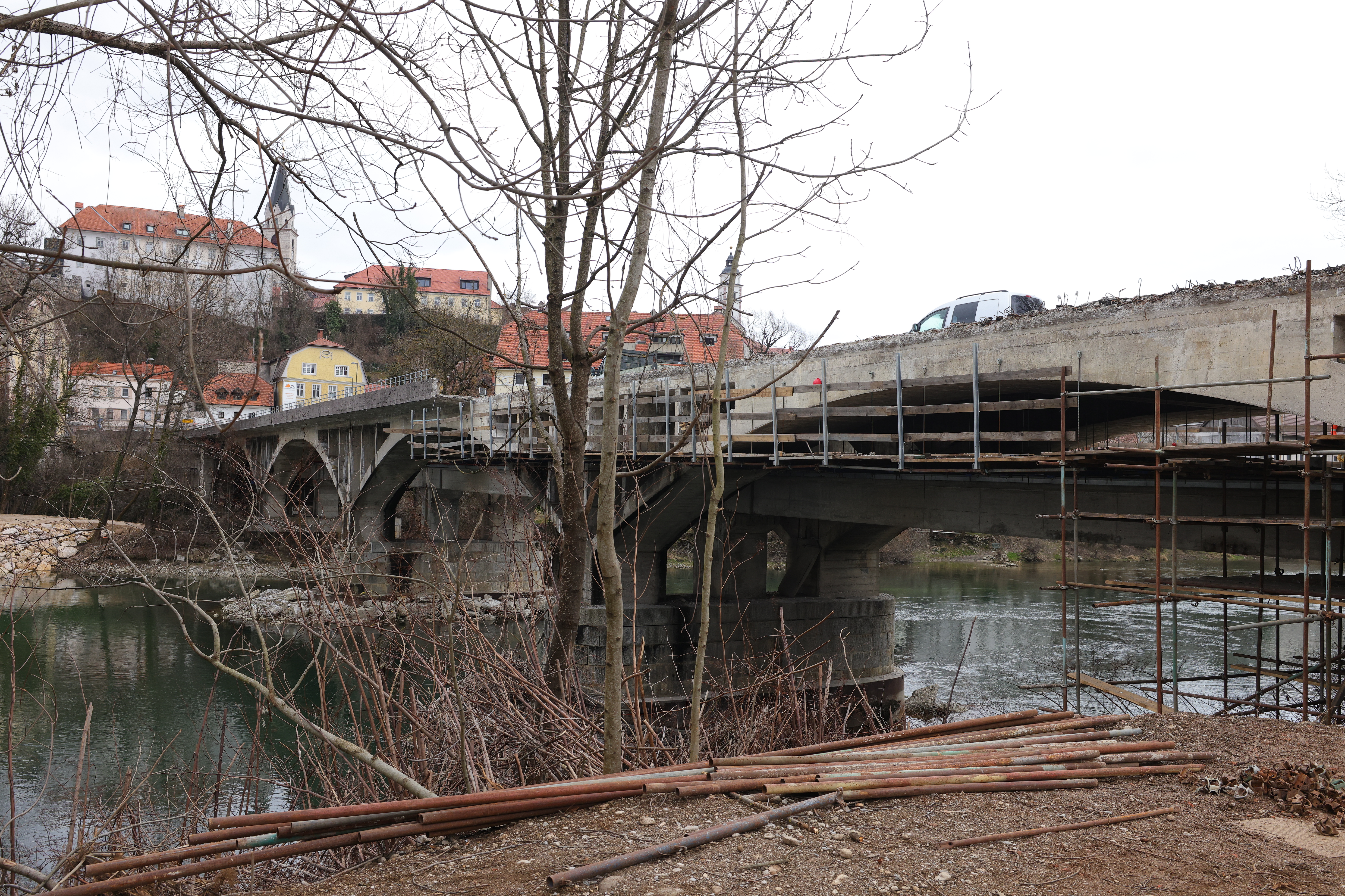 Popravilo mostu, most čez Savo, Kranj